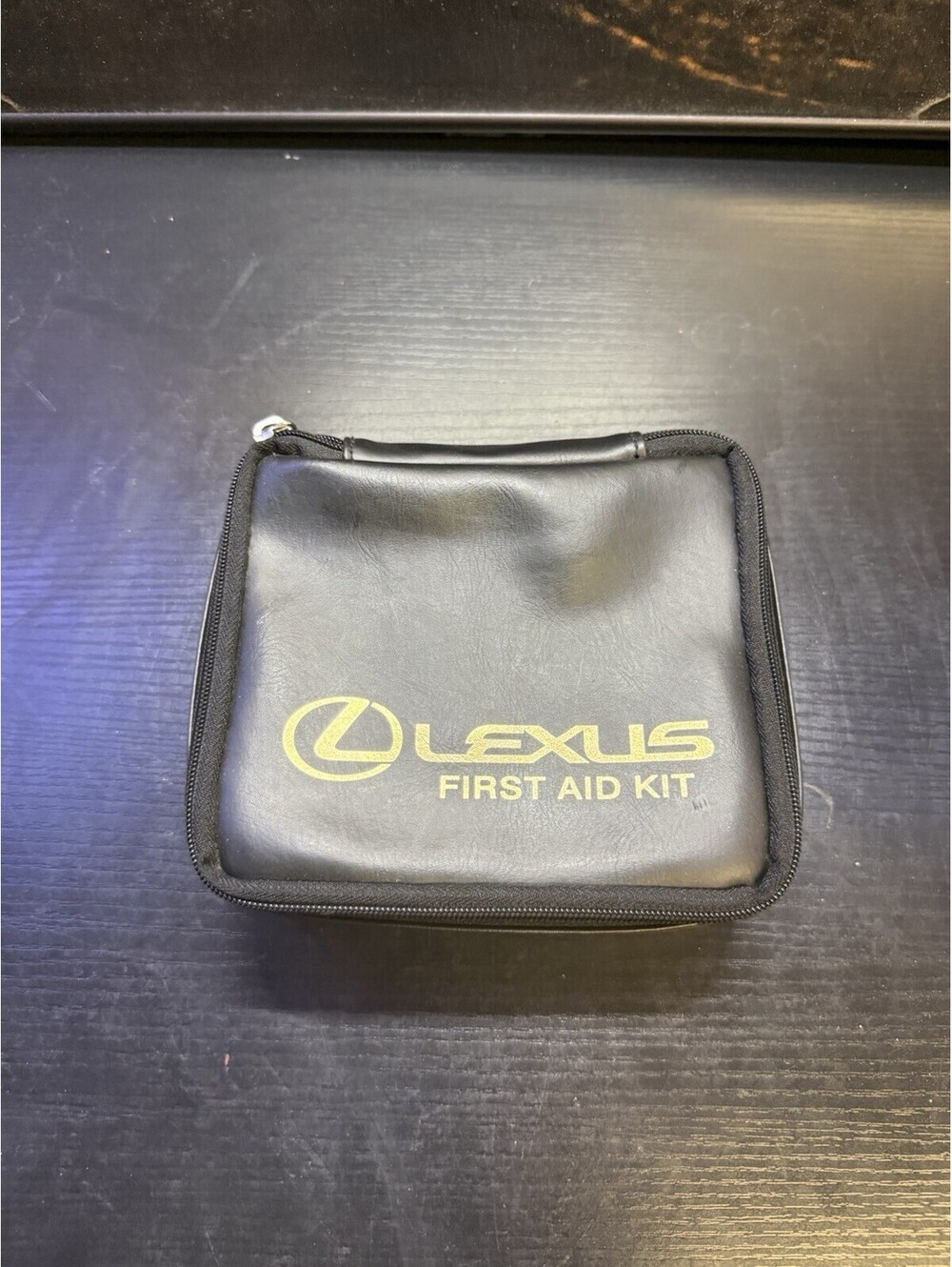 Vintage Lexus OEM First Aid Kit Black Gold Zipper Pouch w/ Contents